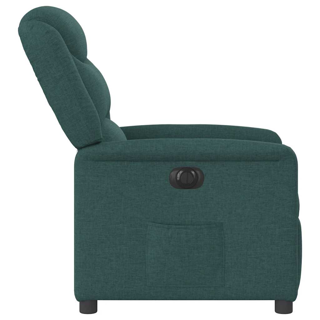 vidaXL Fotoliu rabatabil electric, verde închis, material textil vidaXL Fotoliu rabatabil electric, verde închis, material textil