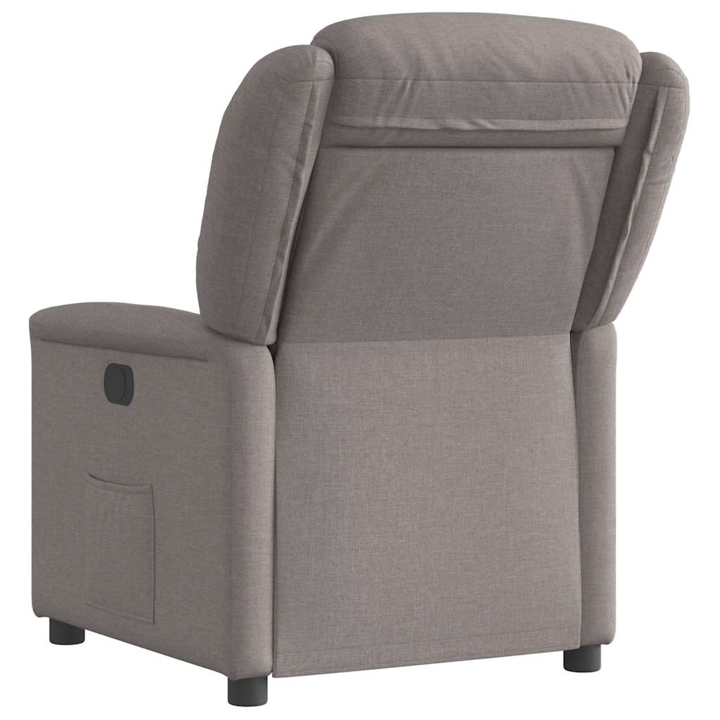 vidaXL Fotoliu rabatabil electric, gri taupe, material textil