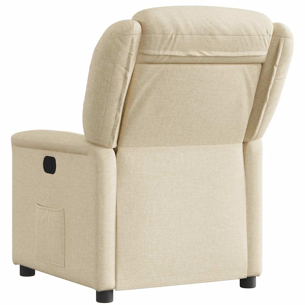 vidaXL Fotoliu rabatabil electric, crem, material textil