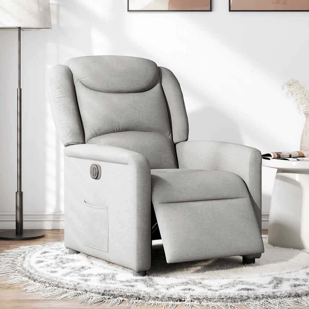 vidaXL Scaun reclinabil electric Cloud Grey Fabric vidaXL Scaun reclinabil electric Cloud Grey Fabric