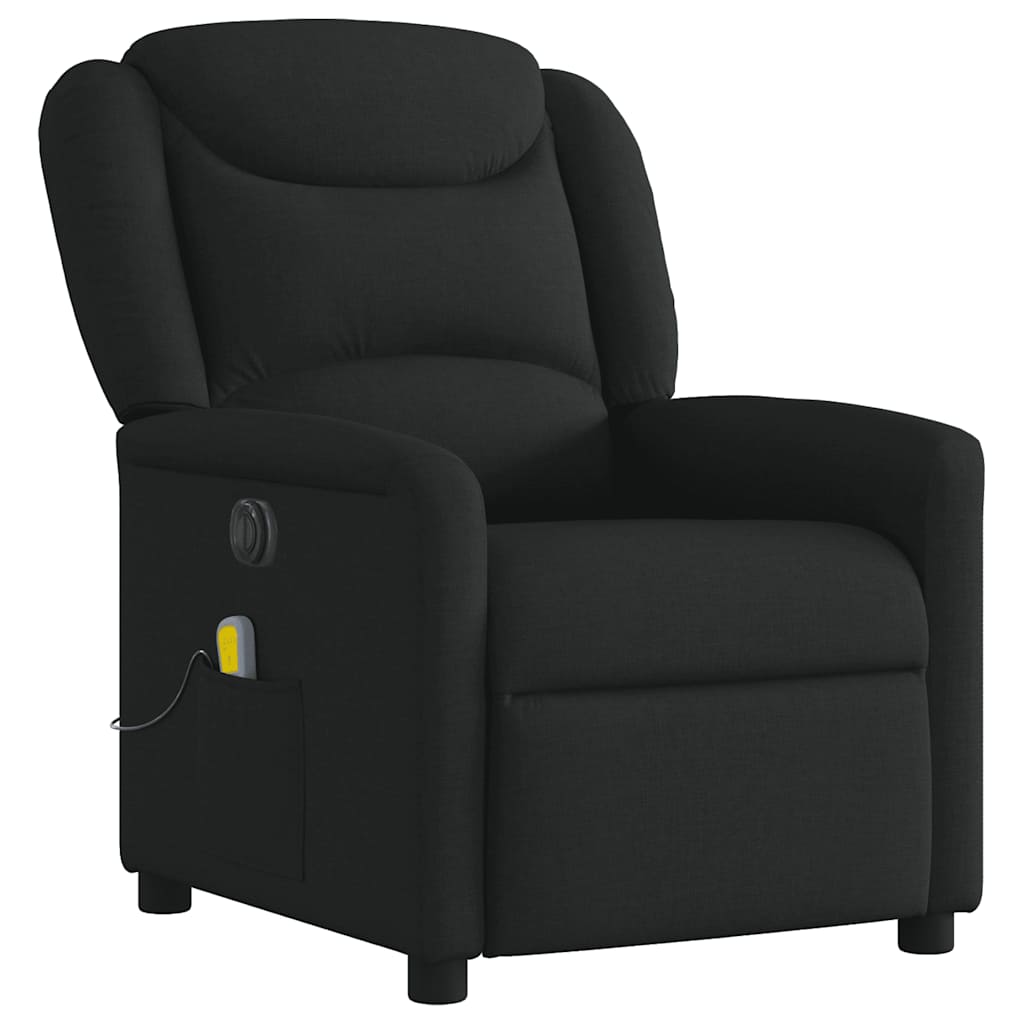 vidaXL Fotoliu electric de masaj rabatabil, negru, textil vidaXL Fotoliu electric de masaj rabatabil, negru, textil