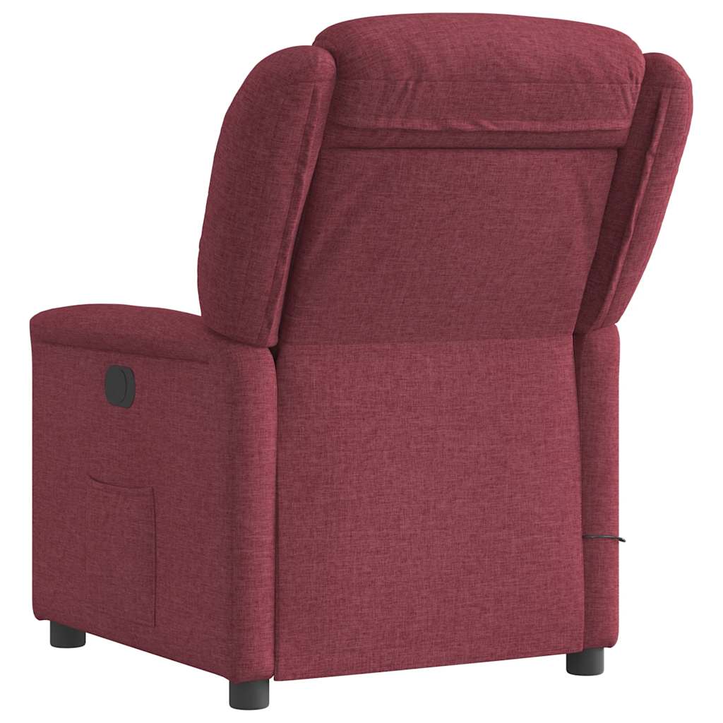 vidaXL Fotoliu electric de masaj rabatabil, roșu vin, textil vidaXL Fotoliu electric de masaj rabatabil, roșu vin, textil