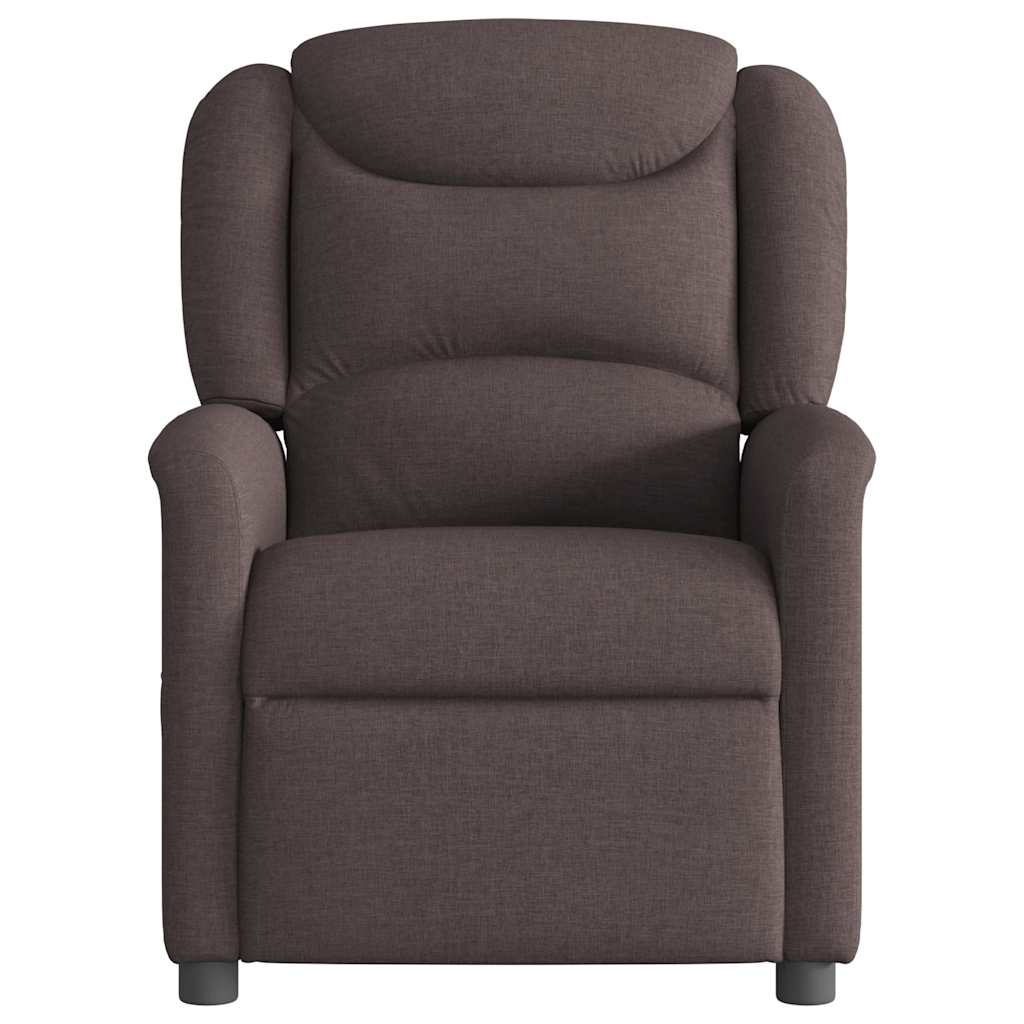 vidaXL Fotoliu electric de masaj rabatabil, maro închis, textil
