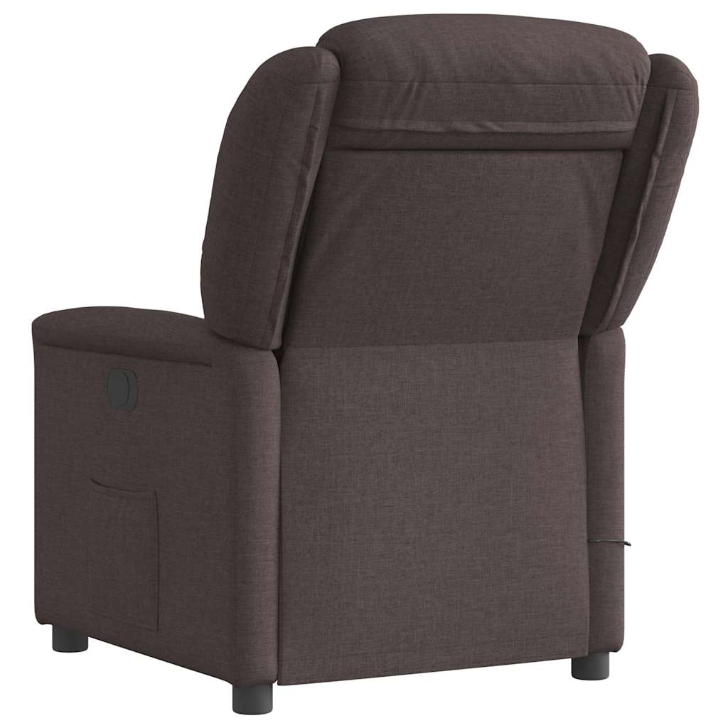 vidaXL Fotoliu electric de masaj rabatabil, maro închis, textil