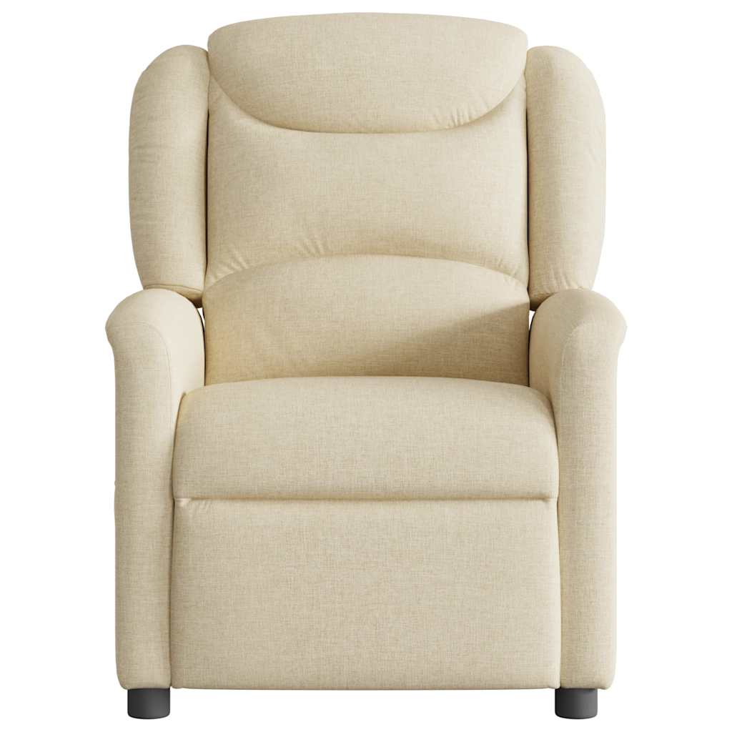 vidaXL Fotoliu electric de masaj rabatabil, crem, textil