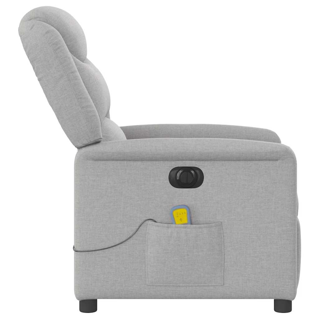 vidaXL Scaun reclinabil electric pentru masaj Cloud Grey Fabric