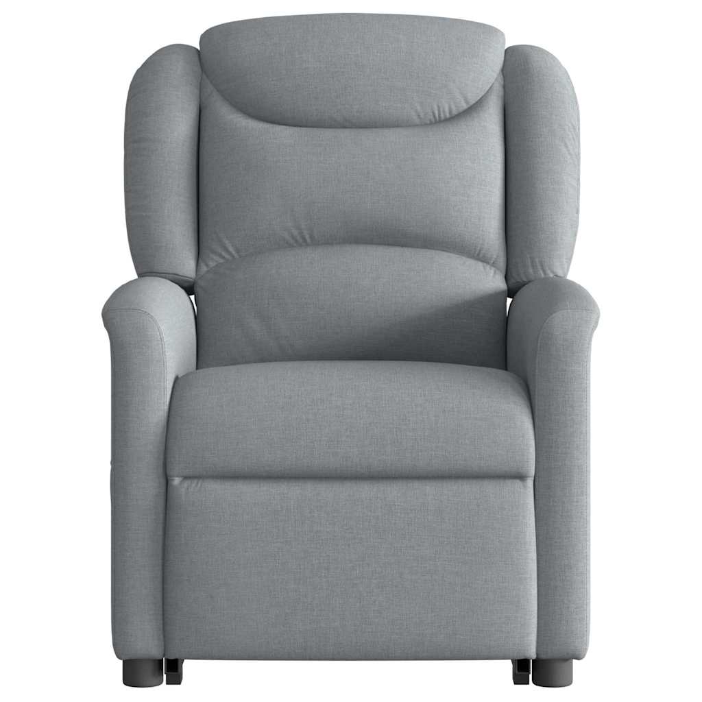vidaXL Fotoliu rabatabil cu ridicare, gri deschis, material textil