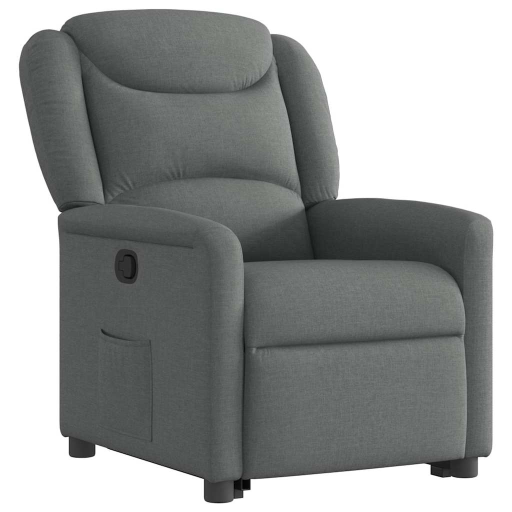 vidaXL Fotoliu rabatabil cu ridicare pe verticală, gri închis, textil