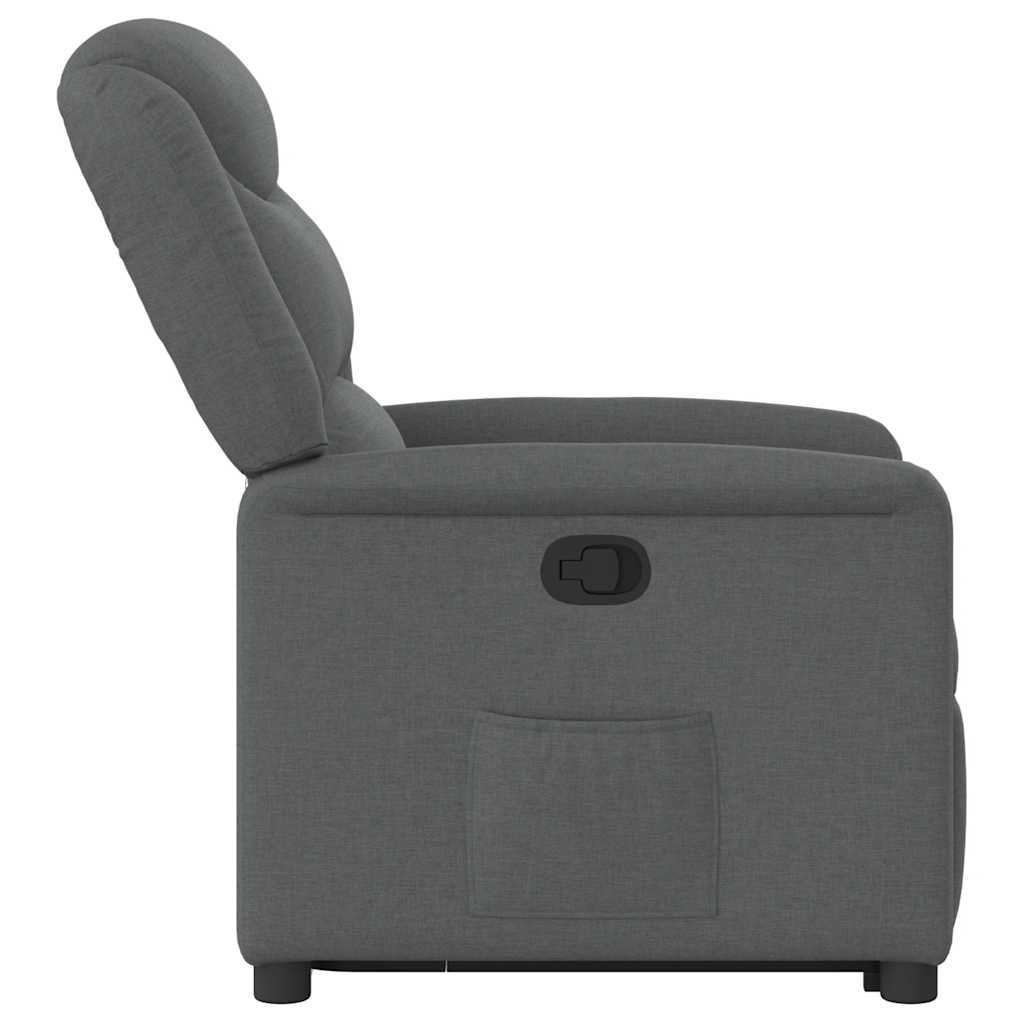 vidaXL Fotoliu rabatabil cu ridicare pe verticală, gri închis, textil