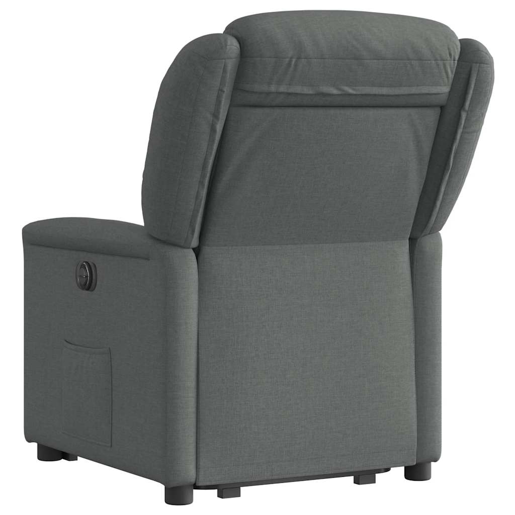 vidaXL Fotoliu rabatabil cu ridicare pe verticală, gri închis, textil
