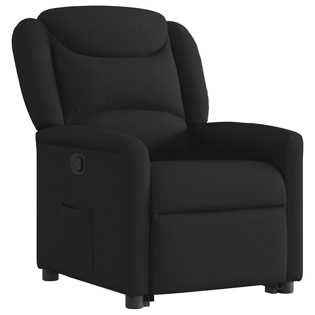 vidaXL Fotoliu rabatabil cu ridicare pe verticală, negru, textil