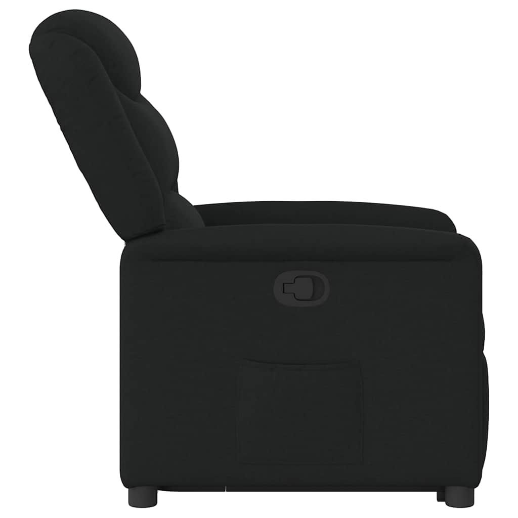 vidaXL Fotoliu rabatabil cu ridicare pe verticală, negru, textil