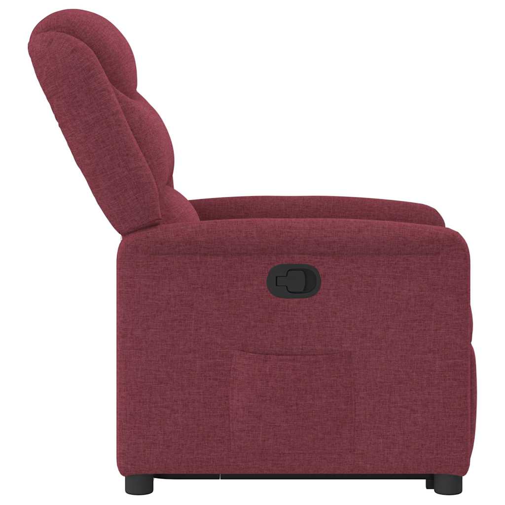 vidaXL Fotoliu rabatabil cu ridicare, roșu vin, material textil