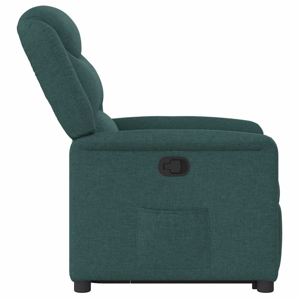 vidaXL Fotoliu rabatabil ridicare pe verticală, verde închis, textil vidaXL Fotoliu rabatabil ridicare pe verticală, verde închis, textil