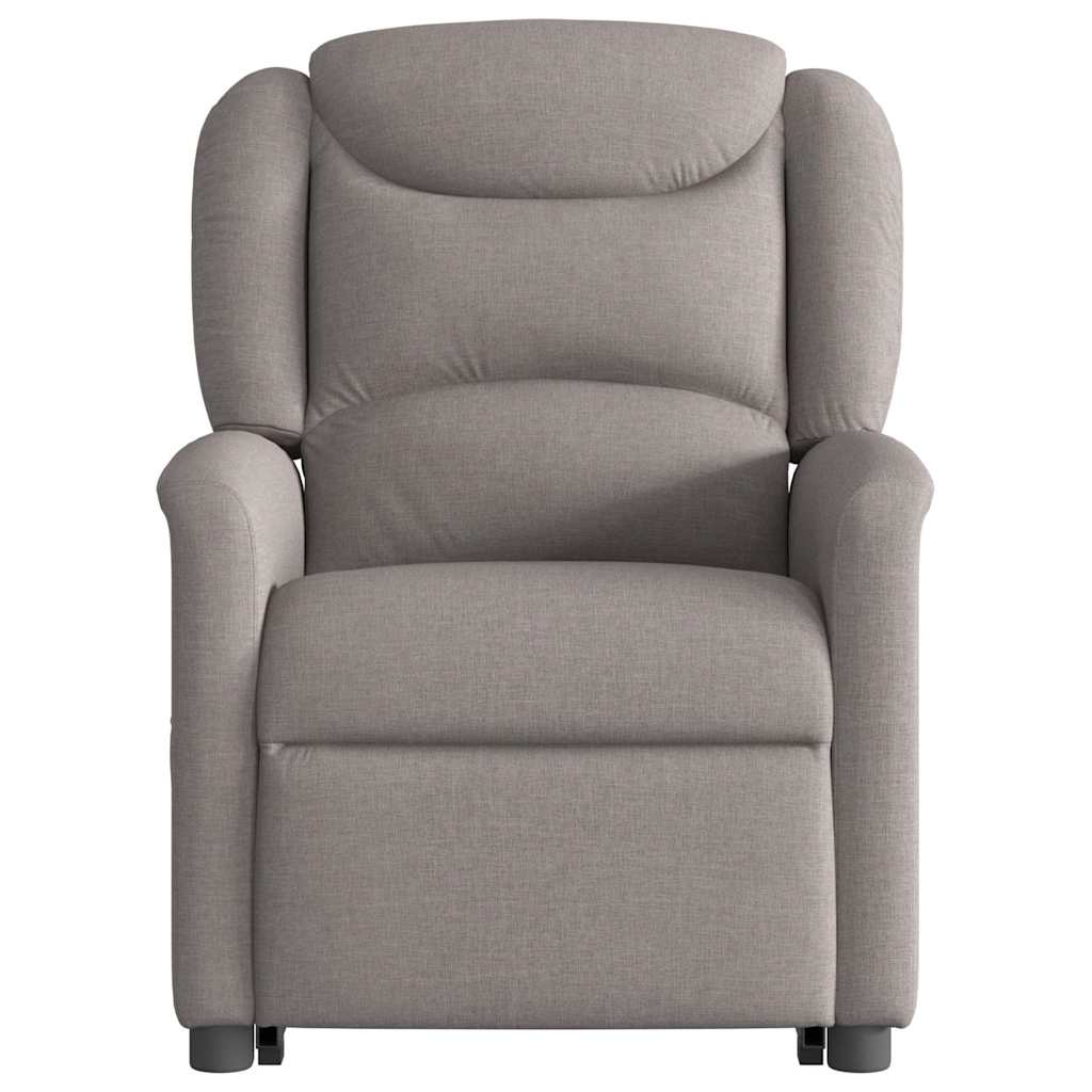 vidaXL Fotoliu rabatabil cu ridicare pe verticală, gri taupe, textil vidaXL Fotoliu rabatabil cu ridicare pe verticală, gri taupe, textil