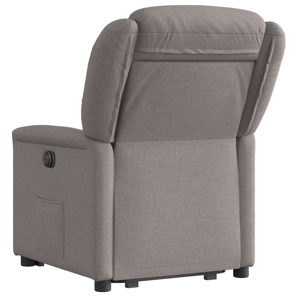 vidaXL Fotoliu rabatabil cu ridicare pe verticală, gri taupe, textil vidaXL Fotoliu rabatabil cu ridicare pe verticală, gri taupe, textil