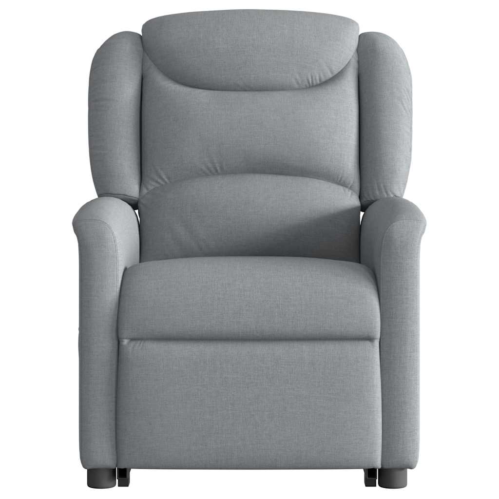 vidaXL Fotoliu de masaj rabatabil cu ridicare, gri deschis, textil vidaXL Fotoliu de masaj rabatabil cu ridicare, gri deschis, textil