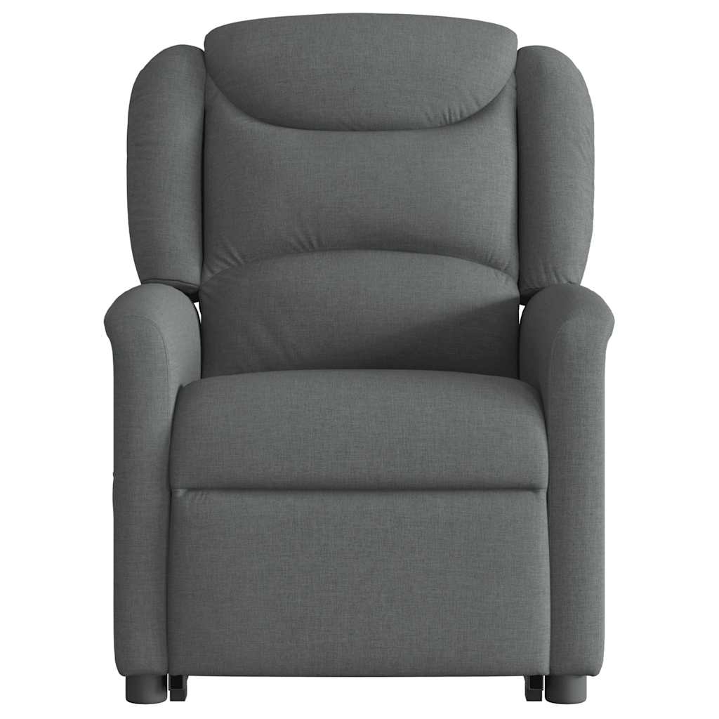 vidaXL Fotoliu de masaj rabatabil cu ridicare, gri închis, textil vidaXL Fotoliu de masaj rabatabil cu ridicare, gri închis, textil