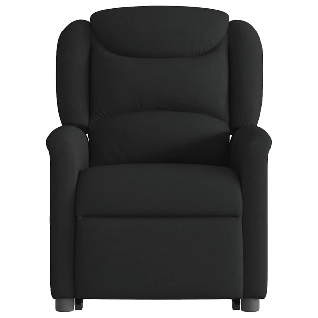 vidaXL Fotoliu rabatabil de masaj, cu ridicare, negru, material textil
