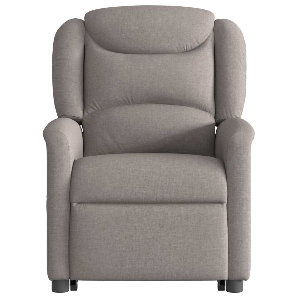 vidaXL Fotoliu rabatabil de masaj cu ridicare, gri taupe, textil