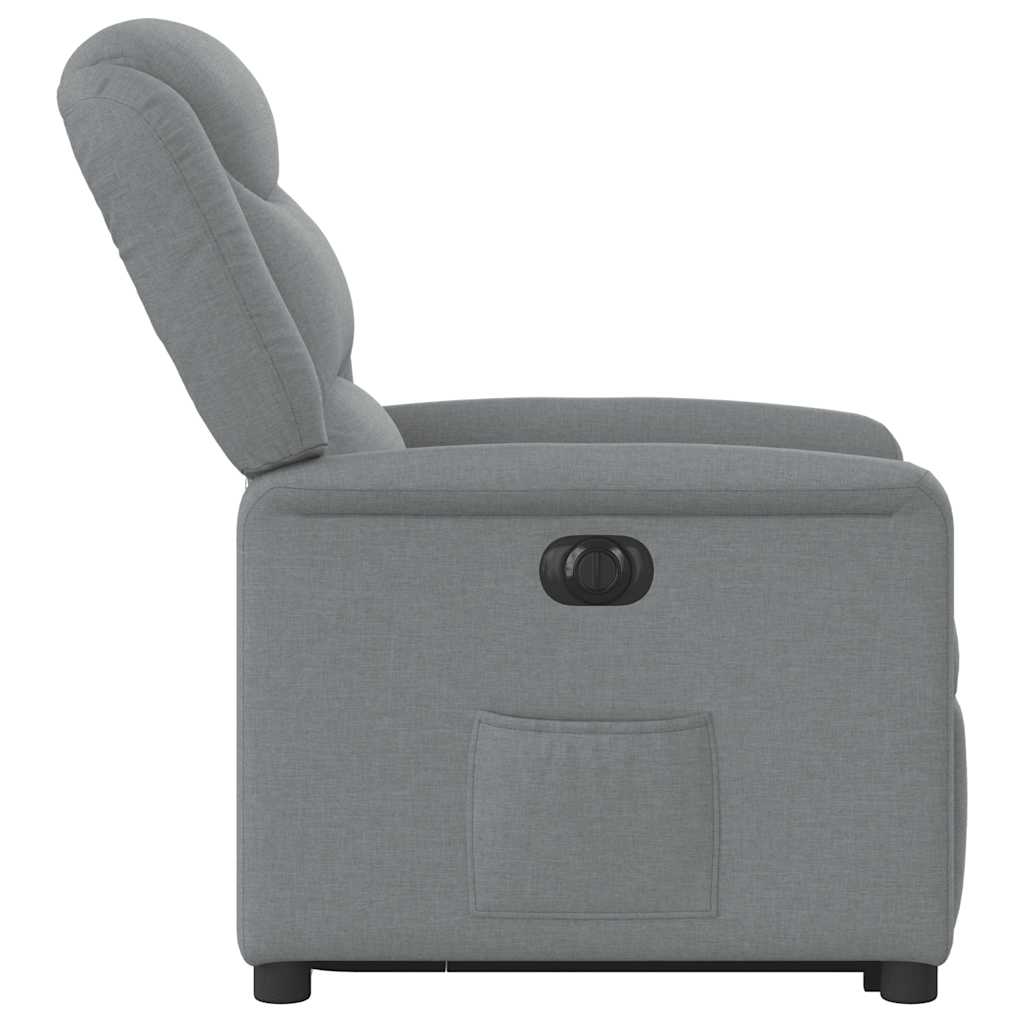 vidaXL Fotoliu electric rabatabil cu ridicare, gri deschis, textil