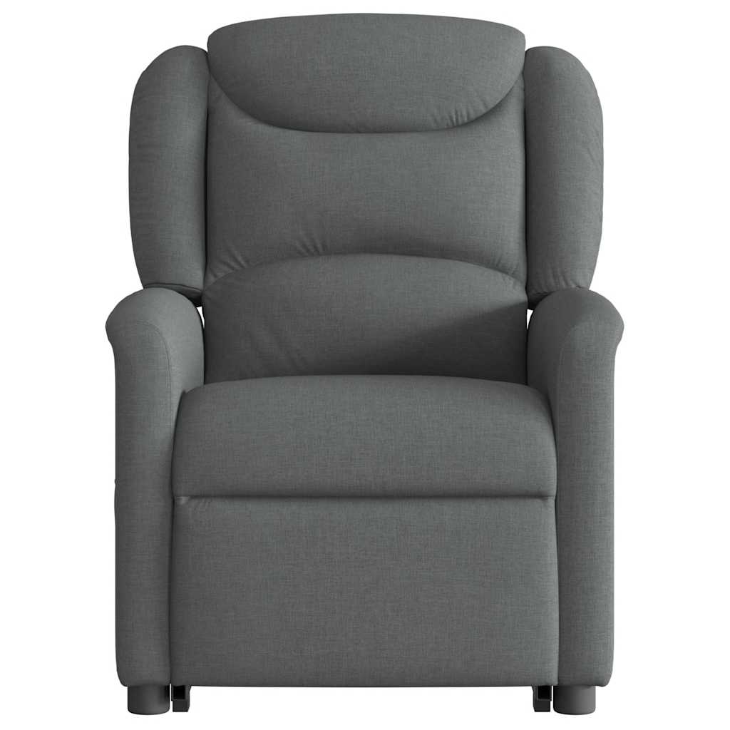 vidaXL Fotoliu electric rabatabil cu ridicare, gri închis, textil