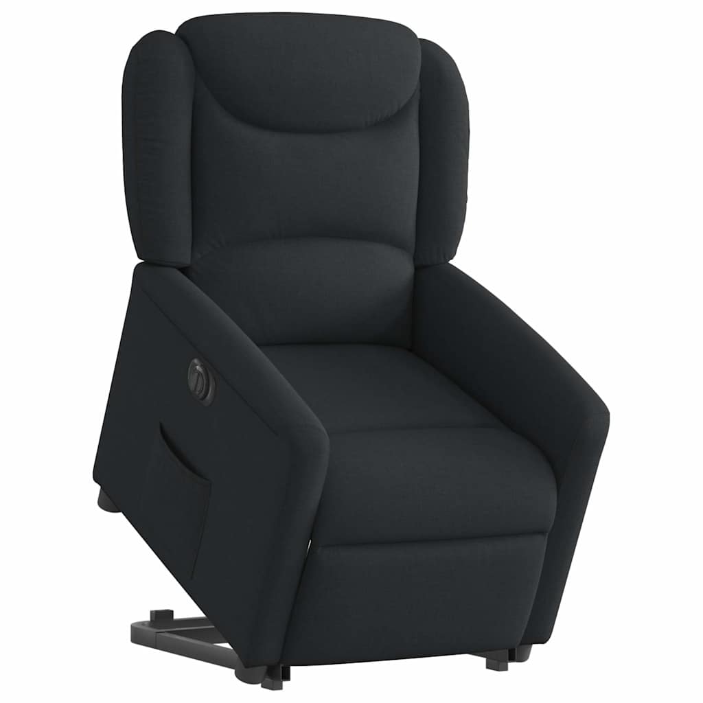 vidaXL Fotoliu electric rabatabil cu ridicare, negru, textil