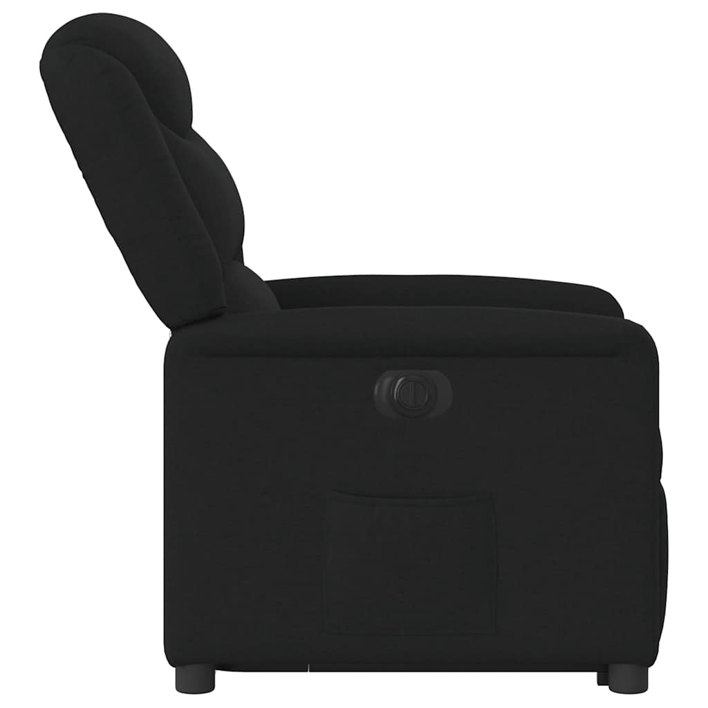 vidaXL Fotoliu electric rabatabil cu ridicare, negru, textil