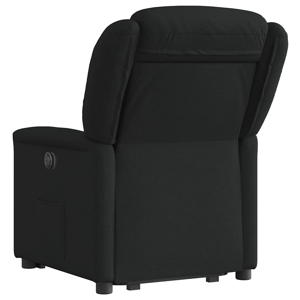 vidaXL Fotoliu electric rabatabil cu ridicare, negru, textil