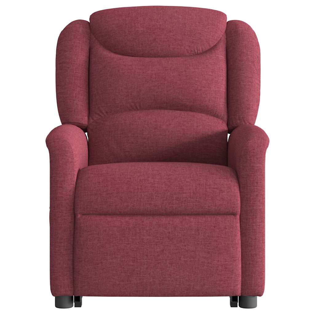 vidaXL Fotoliu electric rabatabil cu ridicare, roșu vin, textil