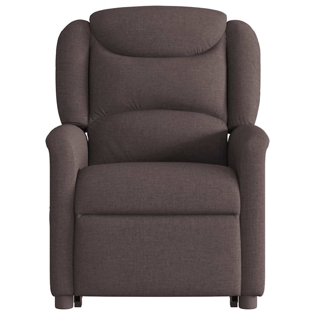 vidaXL Fotoliu electric rabatabil cu ridicare, maro închis, textil