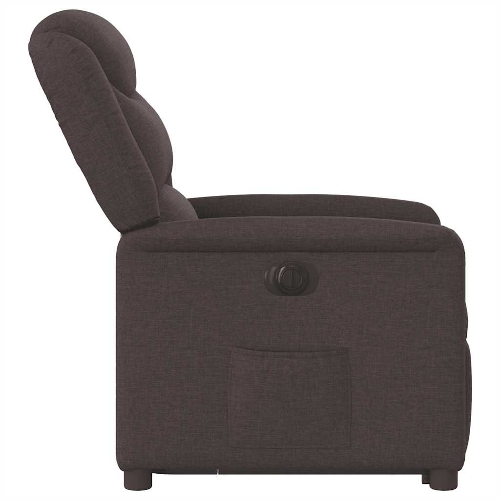 vidaXL Fotoliu electric rabatabil cu ridicare, maro închis, textil
