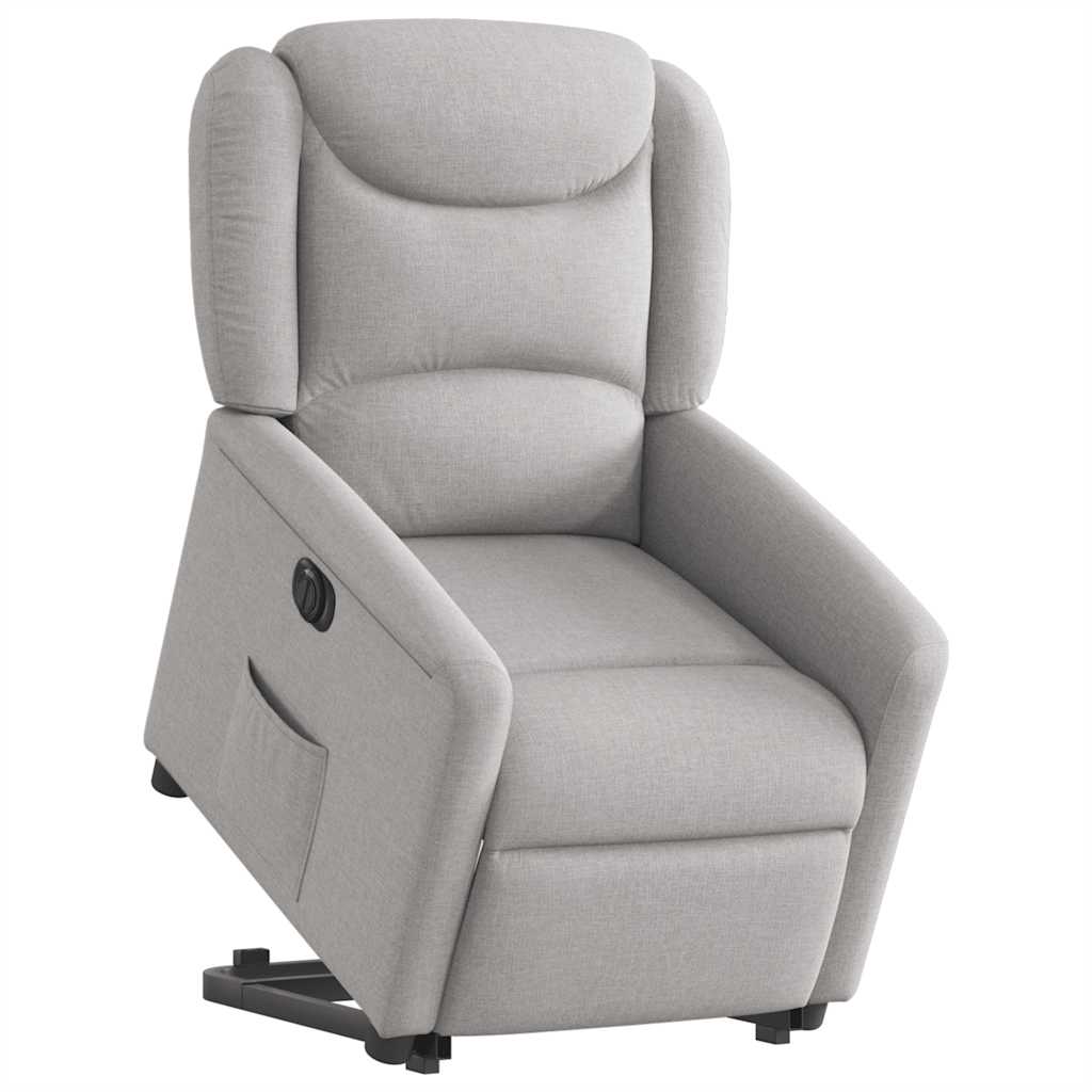 vidaXL Scaun reclinabil electric, țesătură gri nor