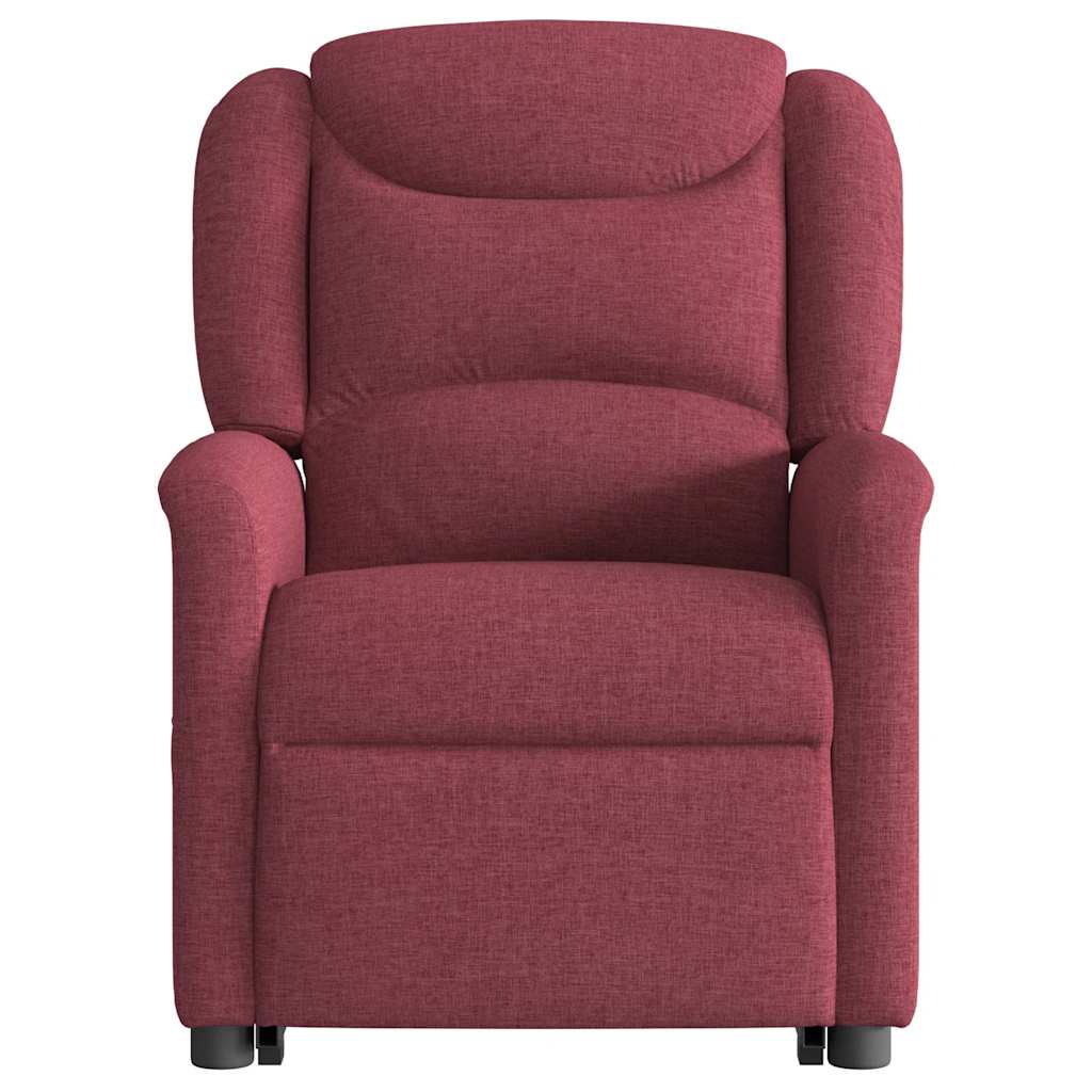 vidaXL Fotoliu de masaj electric rabatabil cu ridicare roșu vin textil vidaXL Fotoliu de masaj electric rabatabil cu ridicare roșu vin textil