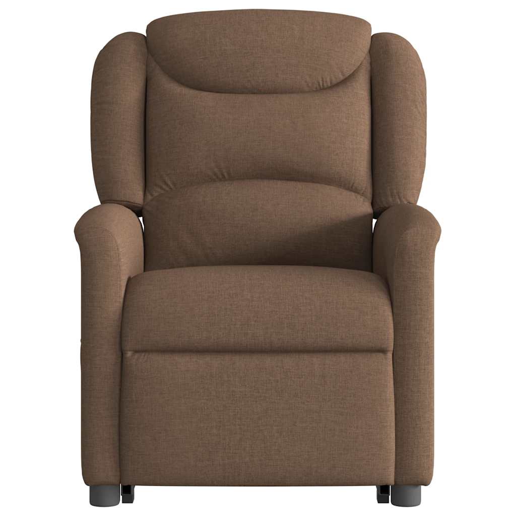 vidaXL Fotoliu electric de masaj rabatabil cu ridicare, maro, textil vidaXL Fotoliu electric de masaj rabatabil cu ridicare, maro, textil