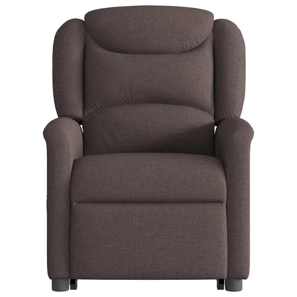vidaXL Fotoliu electric masaj rabatabil cu ridicare maro închis textil vidaXL Fotoliu electric masaj rabatabil cu ridicare maro închis textil