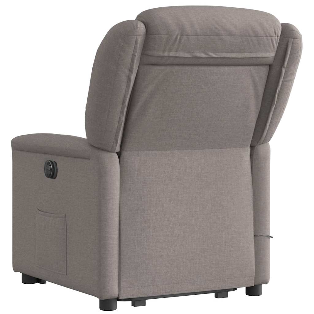 vidaXL Fotoliu electric masaj rabatabil cu ridicare, gri taupe, textil