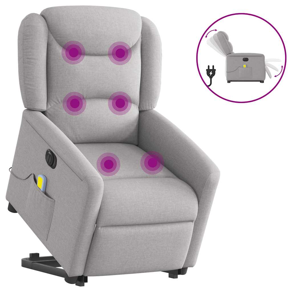 vidaXL Scaun electric pentru masaj picioare în picioare stofa gri nor vidaXL Scaun electric pentru masaj picioare în picioare stofa gri nor