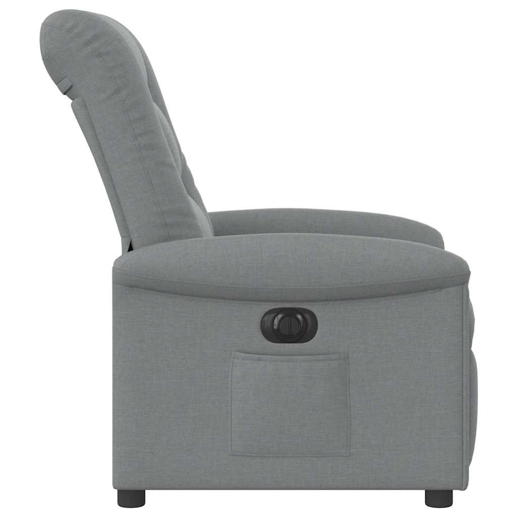 vidaXL Fotoliu rabatabil electric, gri deschis, textil