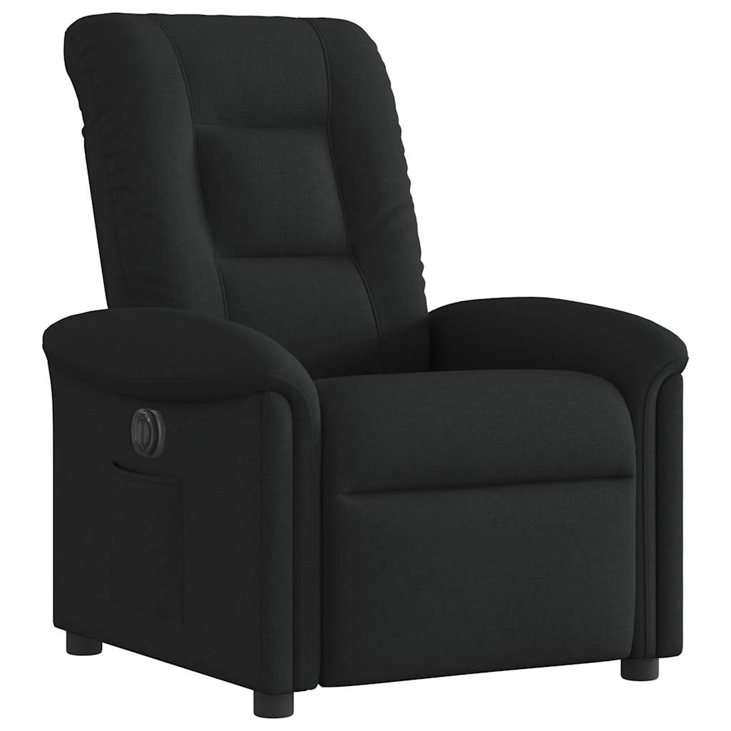 vidaXL Fotoliu rabatabil electric, negru, material textil