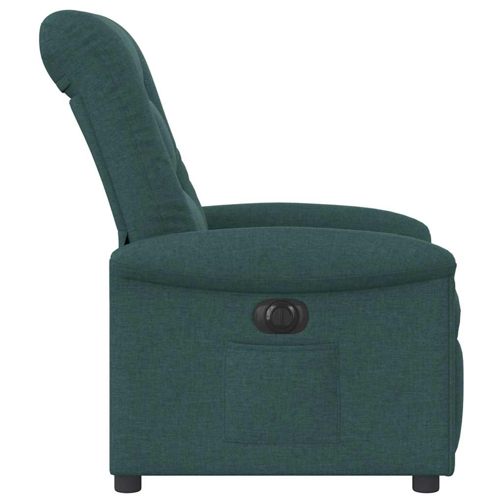 vidaXL Fotoliu rabatabil electric, verde închis, material textil vidaXL Fotoliu rabatabil electric, verde închis, material textil