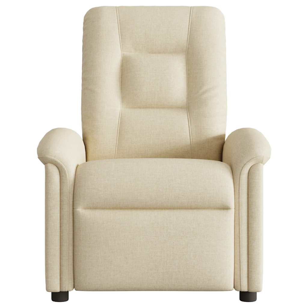 vidaXL Fotoliu rabatabil electric, crem, material textil