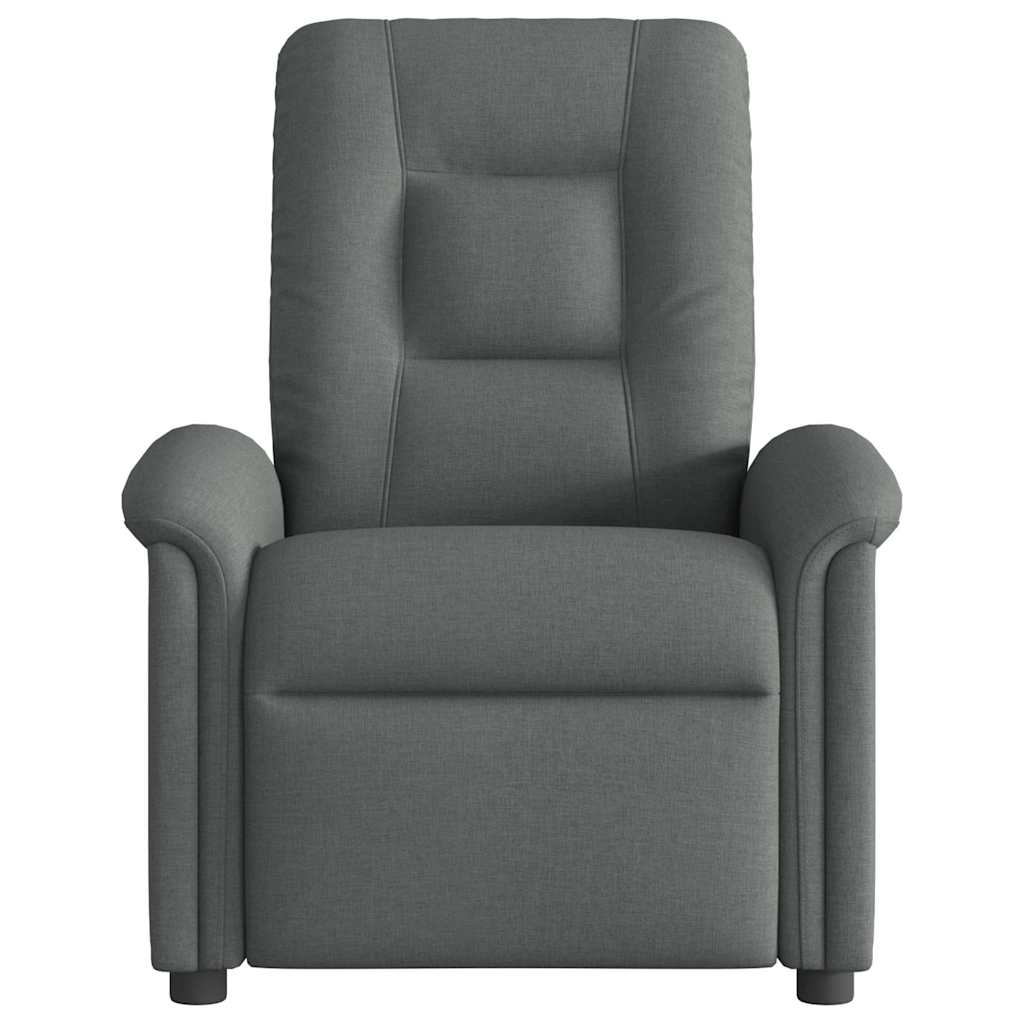 vidaXL Fotoliu electric de masaj rabatabil, gri închis, textil