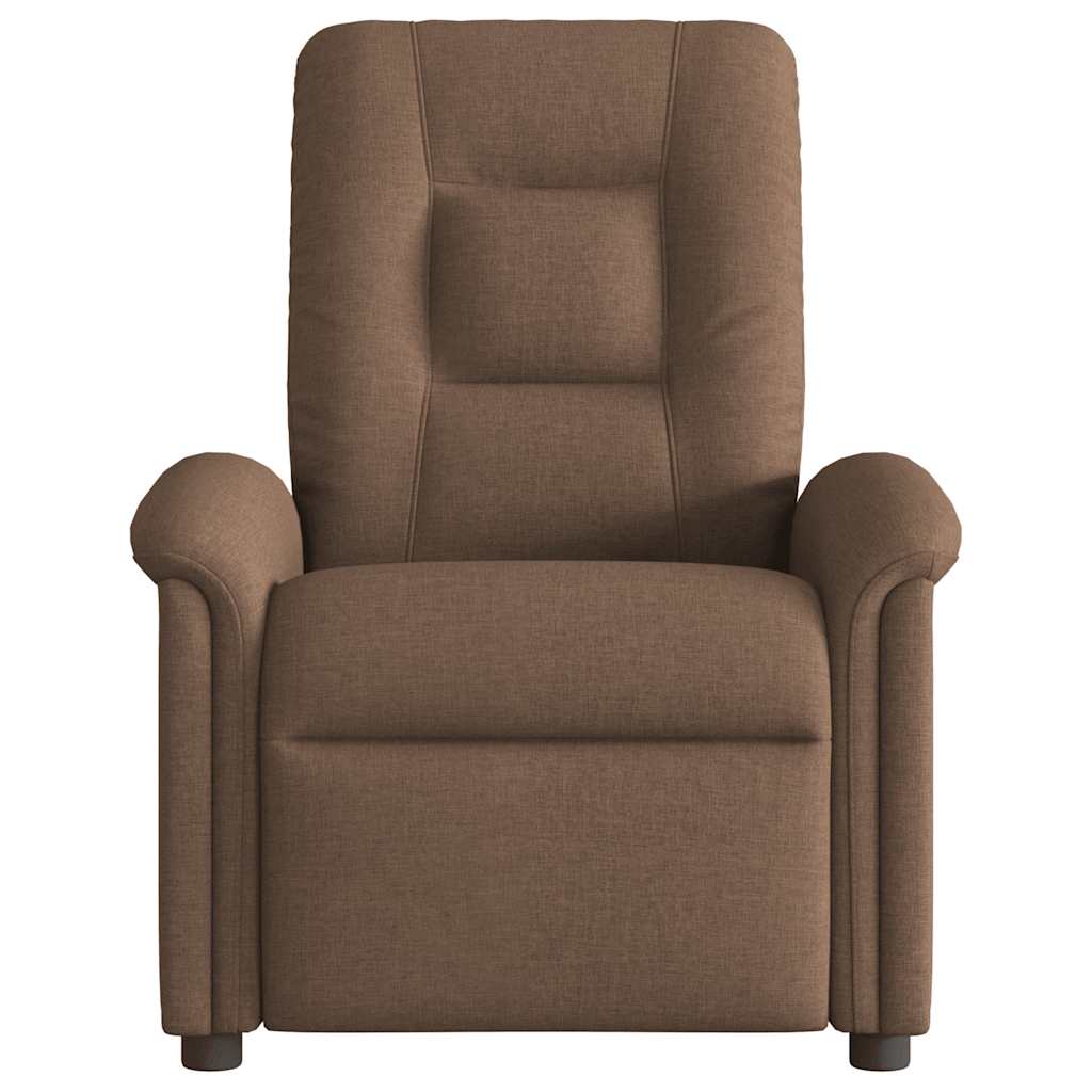 vidaXL Fotoliu electric de masaj rabatabil, maro, textil