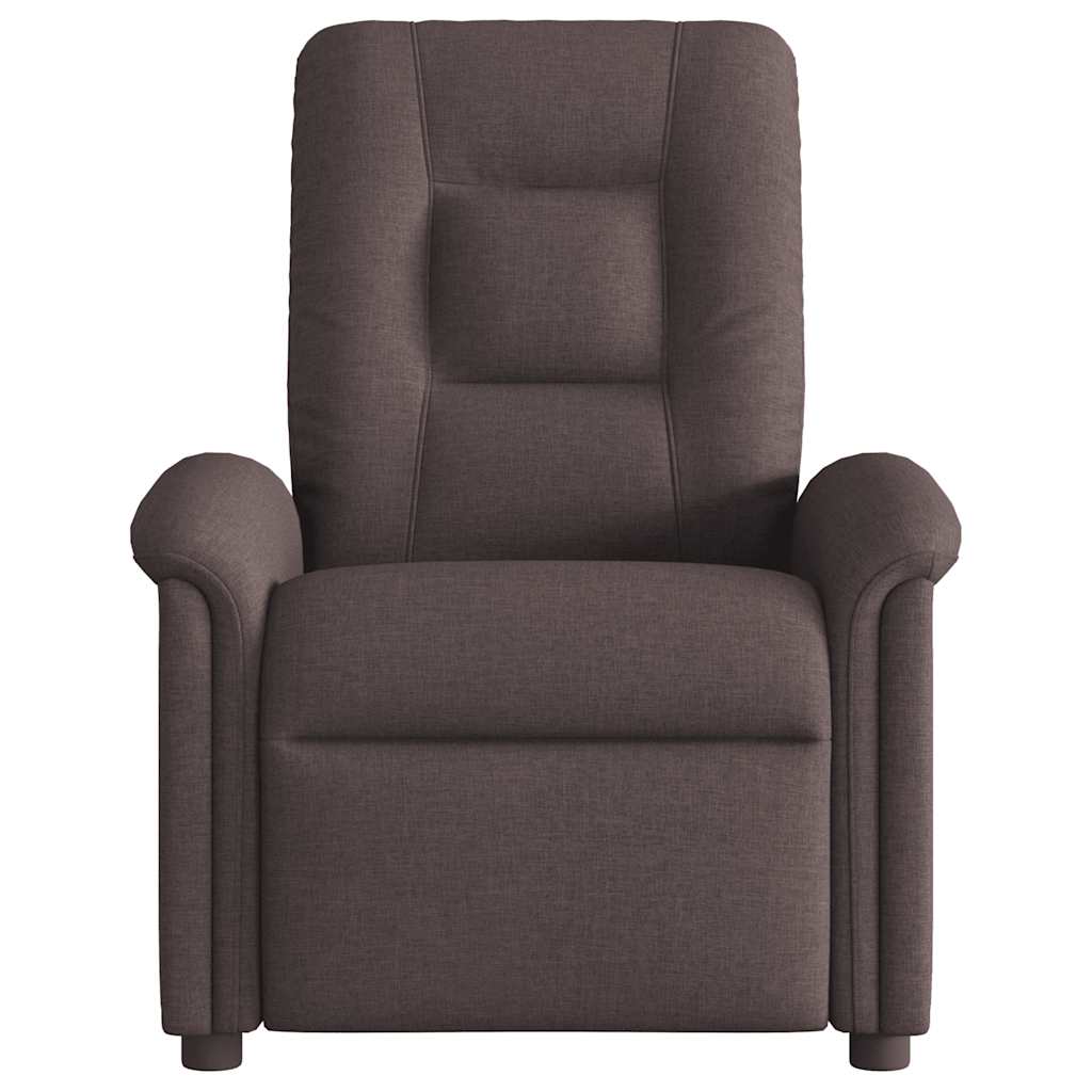 vidaXL Fotoliu electric de masaj rabatabil, maro închis, textil