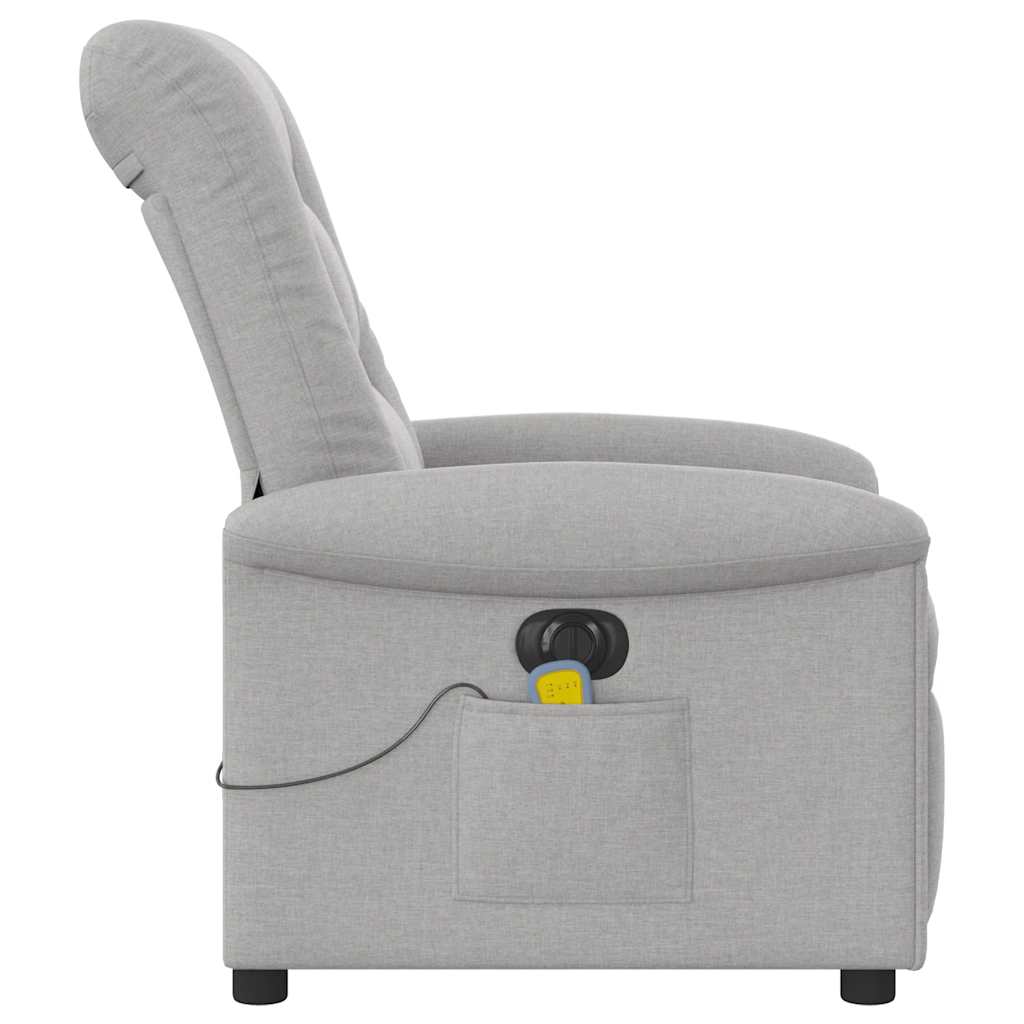 vidaXL Scaun reclinabil electric pentru masaj Cloud Grey Fabric vidaXL Scaun reclinabil electric pentru masaj Cloud Grey Fabric
