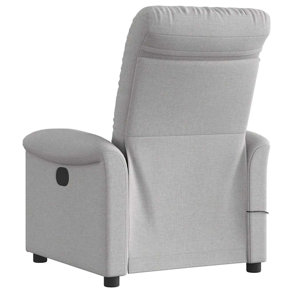 vidaXL Scaun reclinabil electric pentru masaj Cloud Grey Fabric vidaXL Scaun reclinabil electric pentru masaj Cloud Grey Fabric