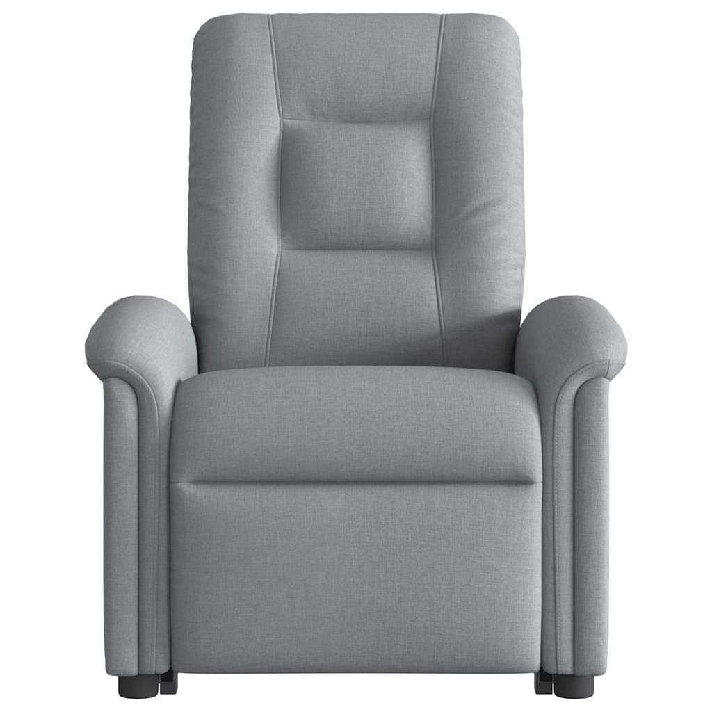 vidaXL Fotoliu rabatabil cu ridicare, gri deschis, material textil