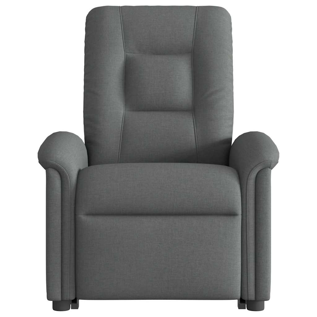 vidaXL Fotoliu rabatabil cu ridicare pe verticală, gri închis, textil