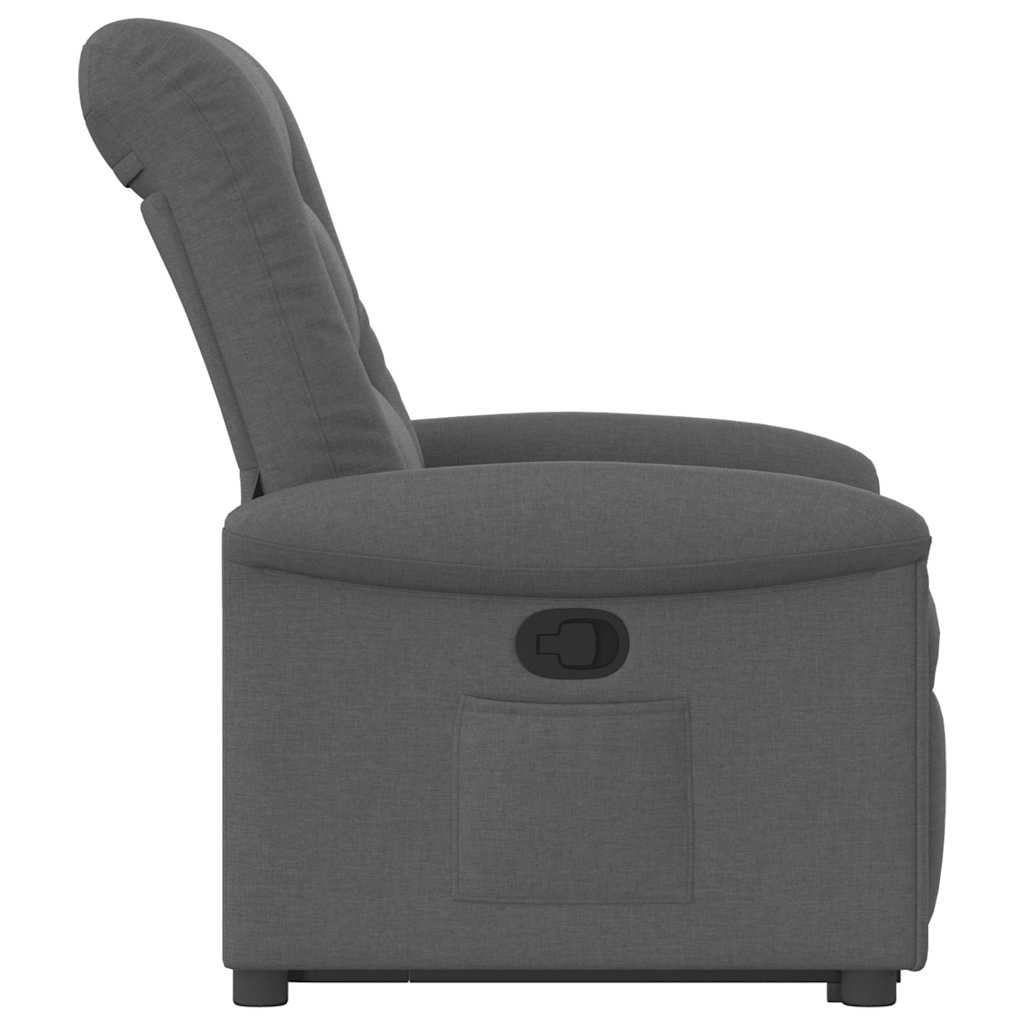 vidaXL Fotoliu rabatabil cu ridicare pe verticală, gri închis, textil